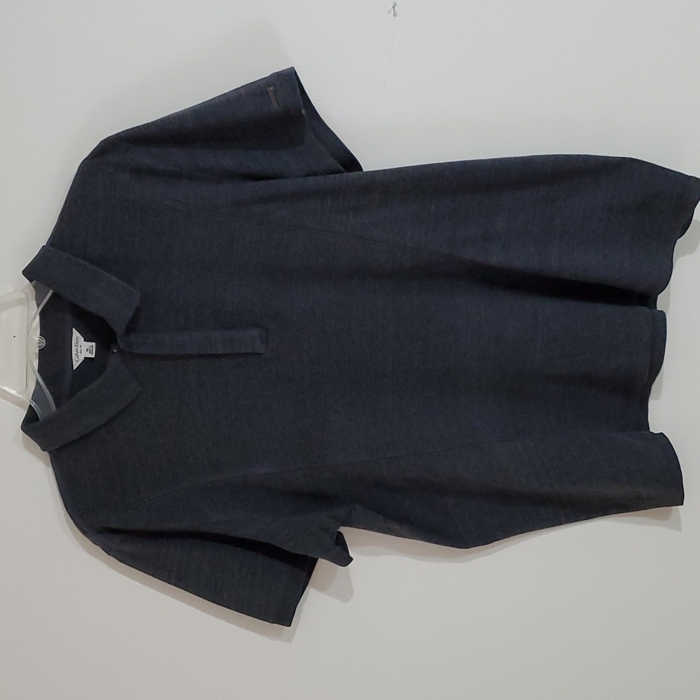 Calvin Klein Men's Dark Gray Slim Fit Polo, Size XL